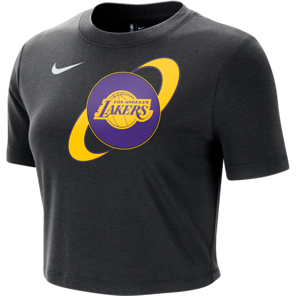 nike t-shirt corta slim fit los angeles lakers courtside  nba – donna - nero