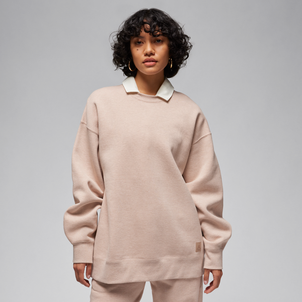 jordan felpa a girocollo  flight fleece – donna - marrone