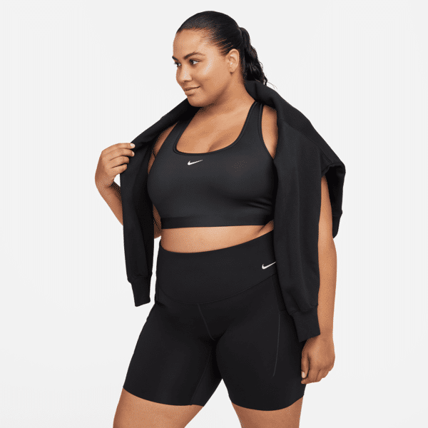 nike shorts da ciclista 20 cm a vita alta con tasche e sostegno medio  universa – donna - nero