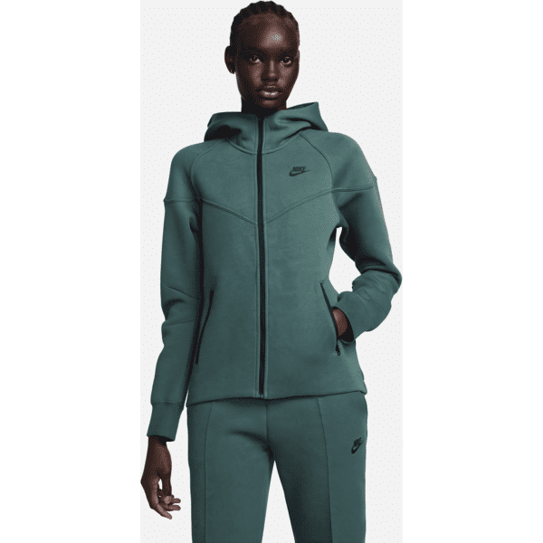 nike felpa con cappuccio e zip a tutta lunghezza  sportswear tech fleece windrunner - donna - verde