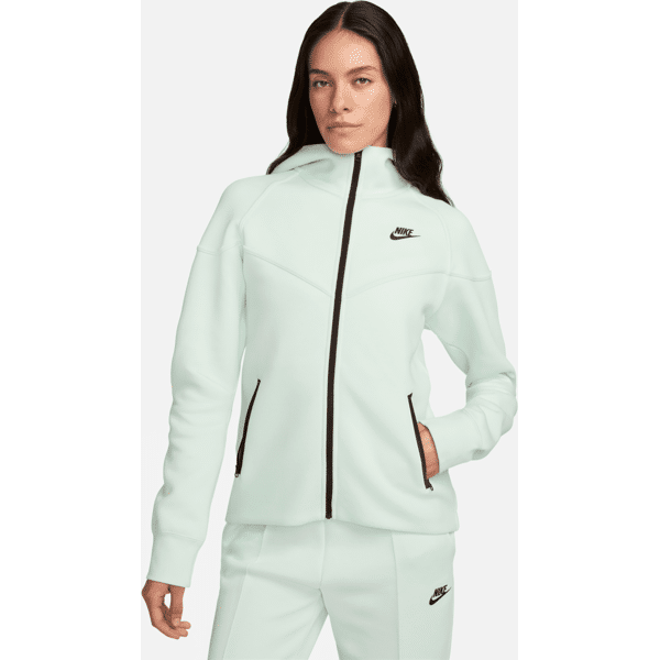 nike felpa con cappuccio e zip a tutta lunghezza  sportswear tech fleece windrunner - donna - verde