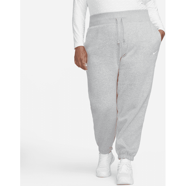 nike pantaloni tuta oversize a vita alta  sportswear phoenix fleece – donna - grigio