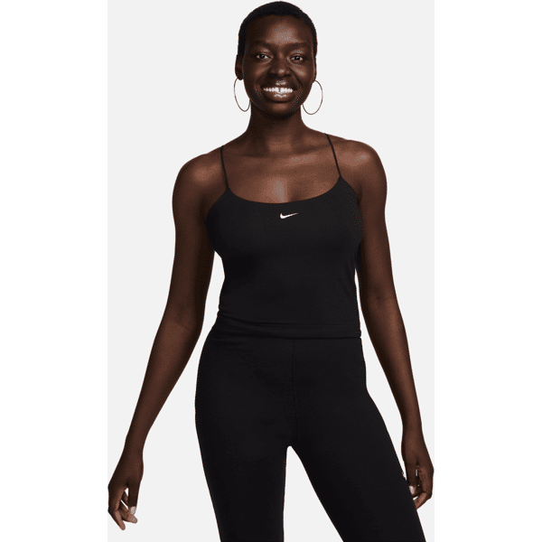 nike canotta aderente con spalline sottili  sportswear chill knit – donna - nero