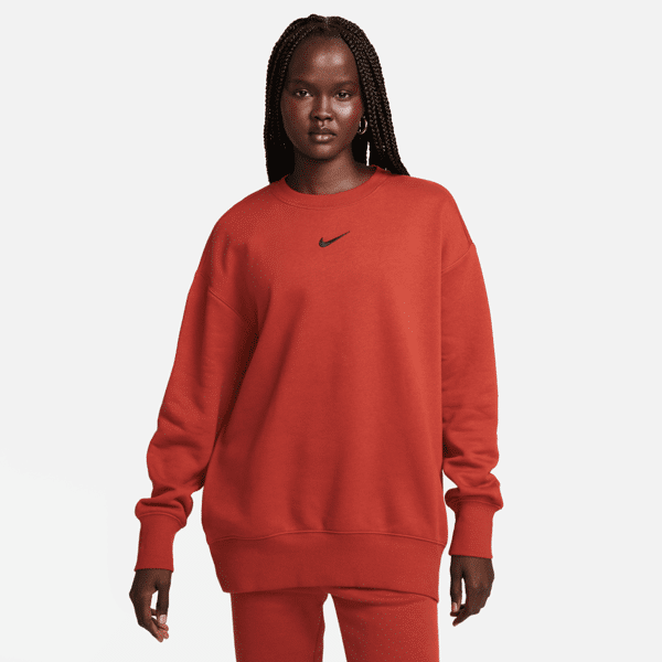 nike felpa a girocollo oversize  sportswear phoenix fleece – donna - arancione