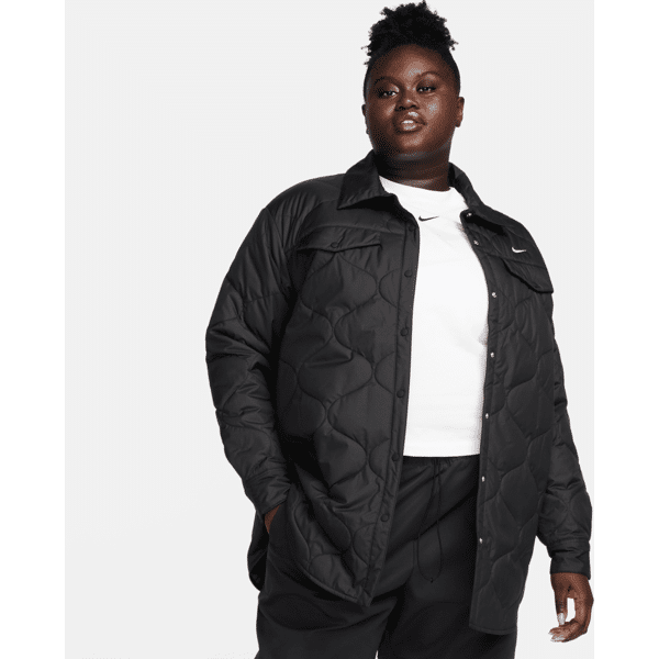 nike trench trapuntato  sportswear essential – donna - nero