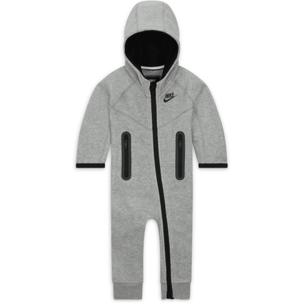 nike tuta con cappuccio  sportswear tech fleece hooded coverall – neonati - grigio