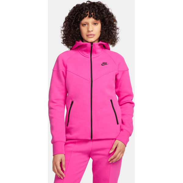 nike felpa con cappuccio e zip a tutta lunghezza  sportswear tech fleece windrunner - donna - rosso