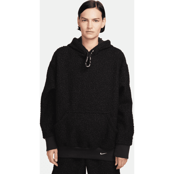 nike felpa con cappuccio in fleece high-pile  sportswear collection – donna - nero