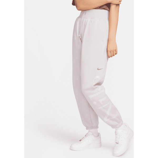 nike pantaloni tuta oversize con logo  sportswear phoenix fleece – donna - viola