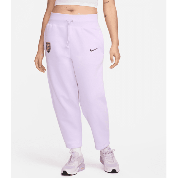 nike pantaloni curve da calcio a vita alta  inghilterra phoenix fleece – donna - viola