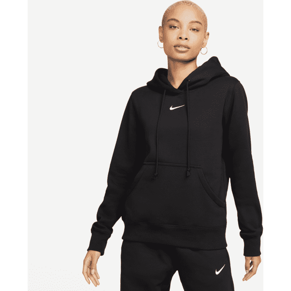 nike felpa pullover con cappuccio  sportswear phoenix fleece – donna - nero