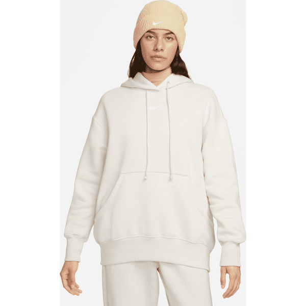 nike felpa pullover oversize con cappuccio  sportswear phoenix fleece – donna - marrone