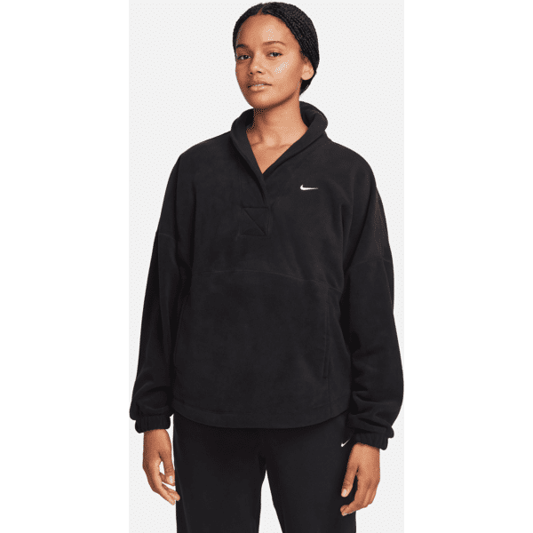 nike maglia oversize in fleece a manica lunga  therma-fit one – donna - nero