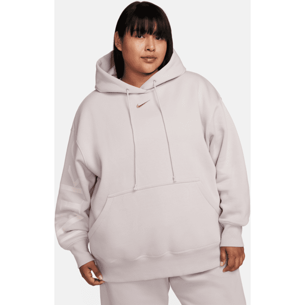 nike felpa oversize con cappuccio e logo  sportswear phoenix fleece – donna - viola