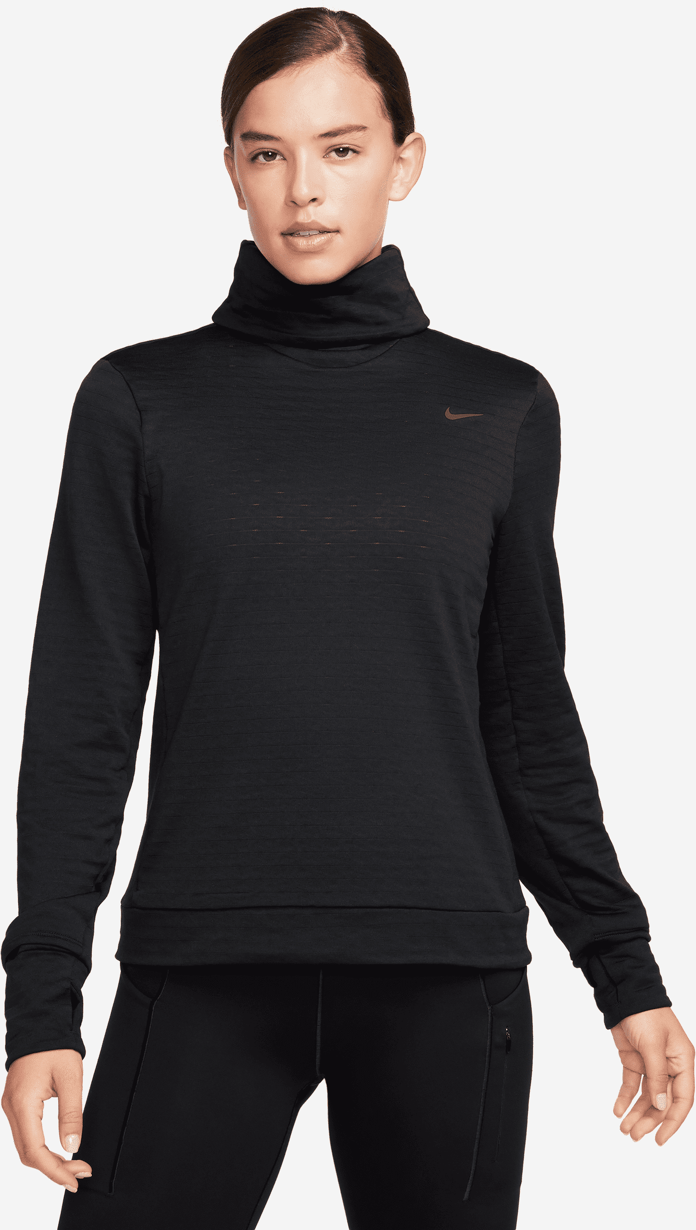 nike maglia dolcevita da running  therma-fit swift element – donna - nero