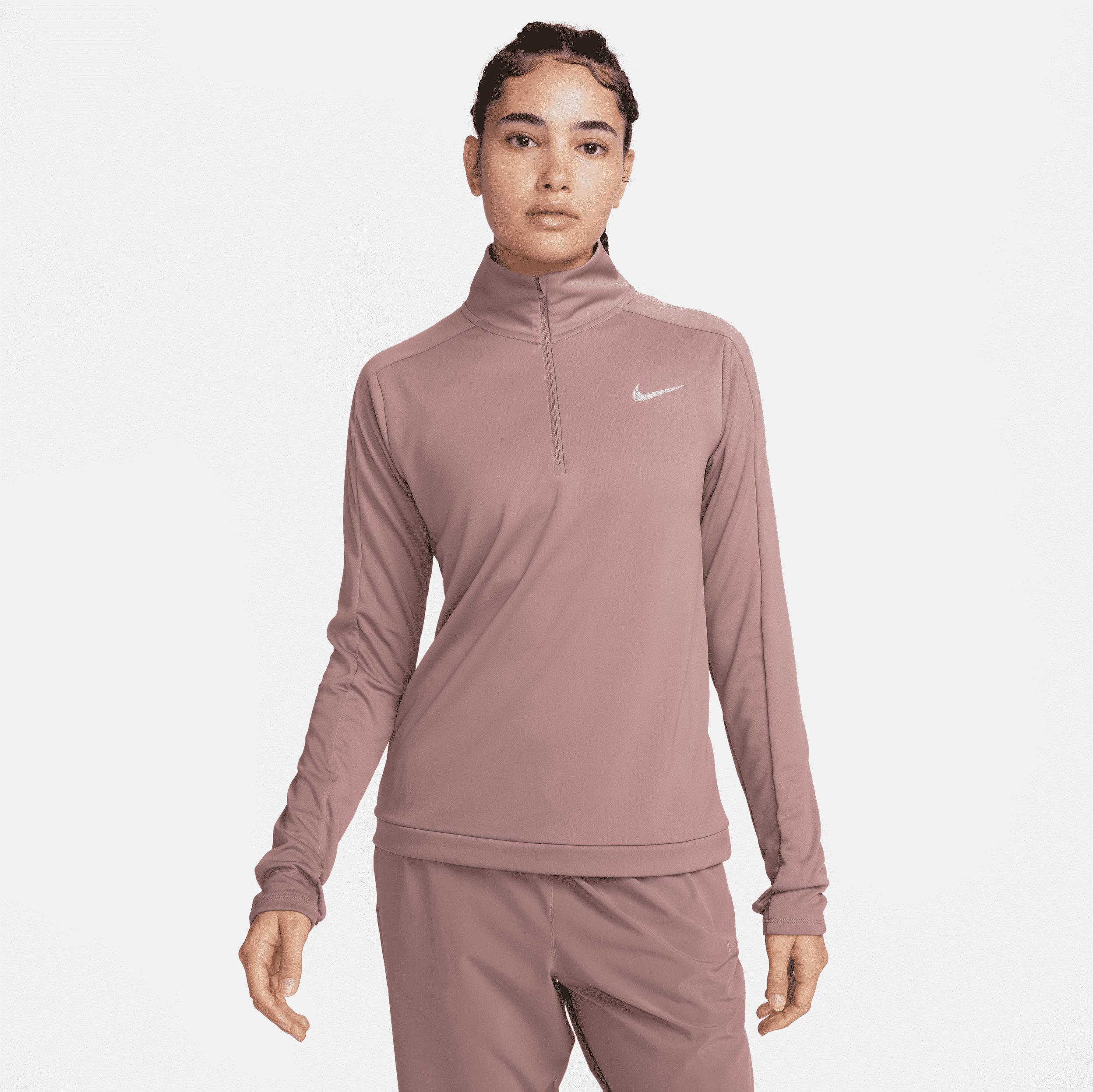 nike felpa pullover con zip a 1/4  dri-fit pacer – donna - viola