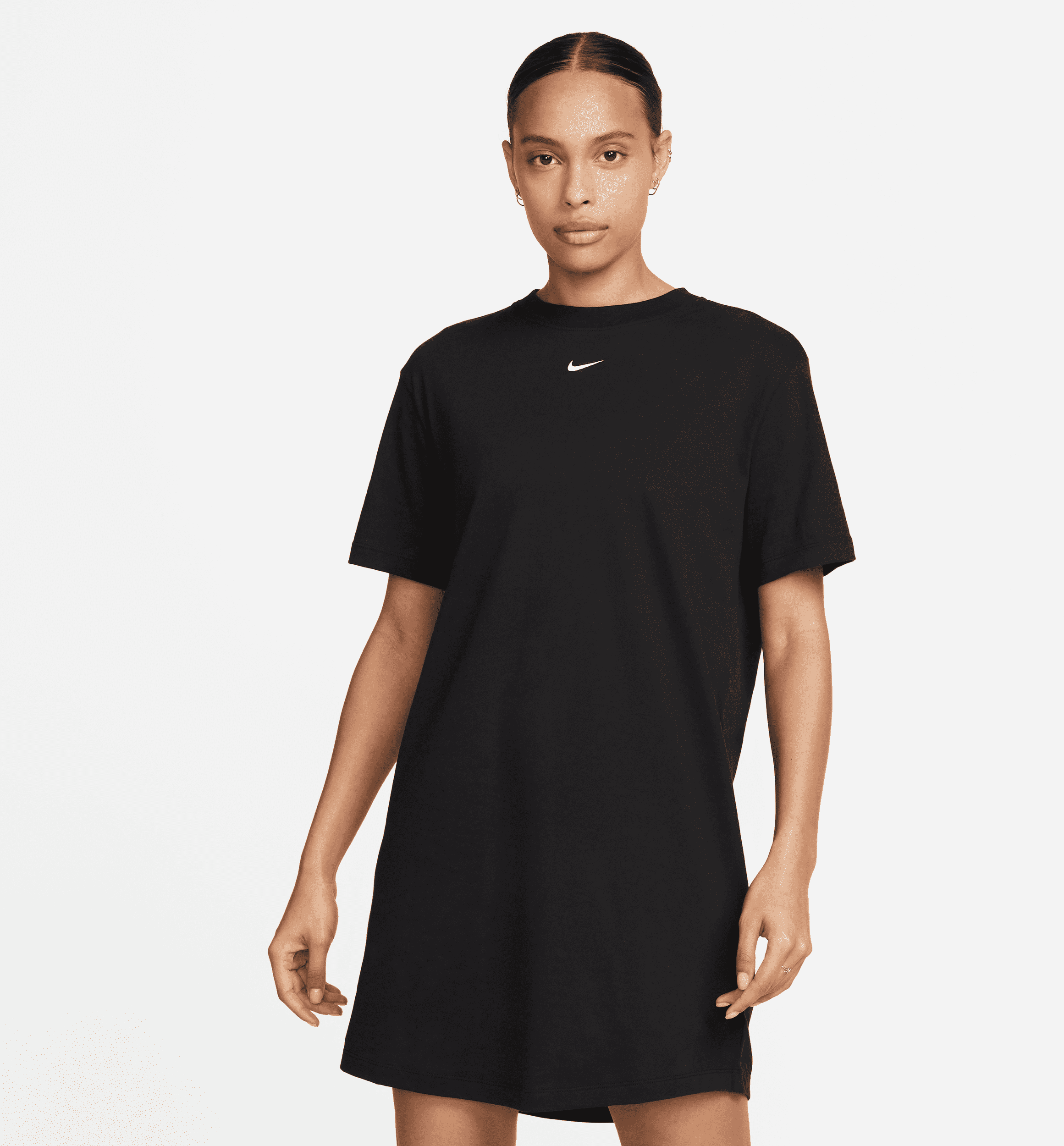 nike abito t-shirt oversize  sportswear chill knit – donna - nero