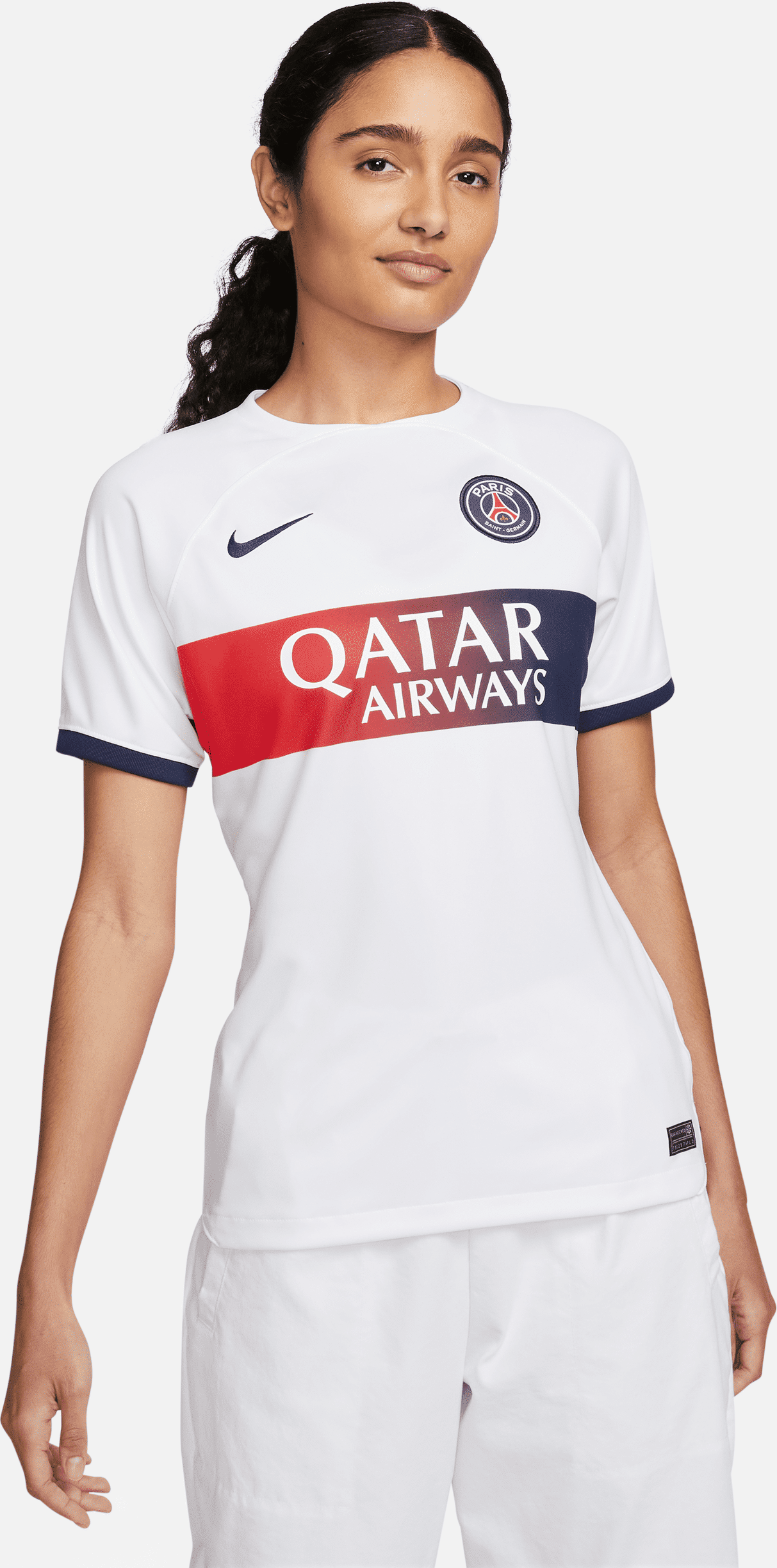 nike maglia da calcio  dri-fit paris saint-germain 2023/24 stadium da donna – away - bianco