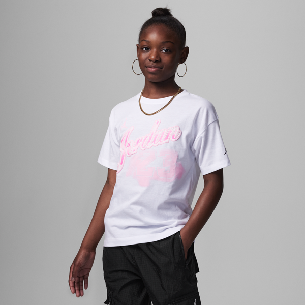 jordan t-shirt  rookie sky tee – ragazzi - bianco