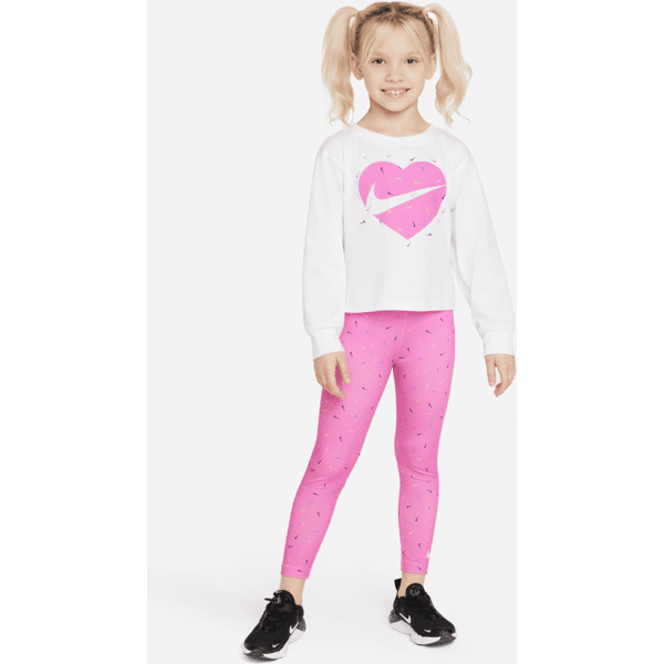 nike completo in 2 pezzi  graphic tee and printed leggings set – bambini - rosa