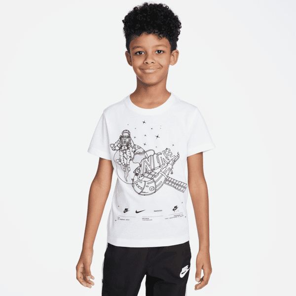 nike t-shirt  satelite graphic tee – bambino/a - bianco