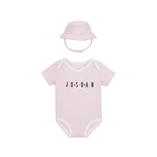 jordan set di body  jumpman bucket hat and bodysuit set – bebè (0-6 mesi) - rosa