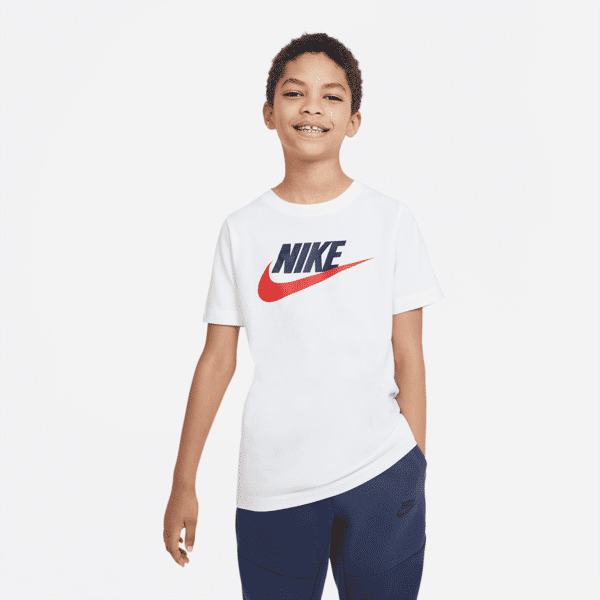 nike t-shirt in cotone  sportswear - ragazzo/a - bianco