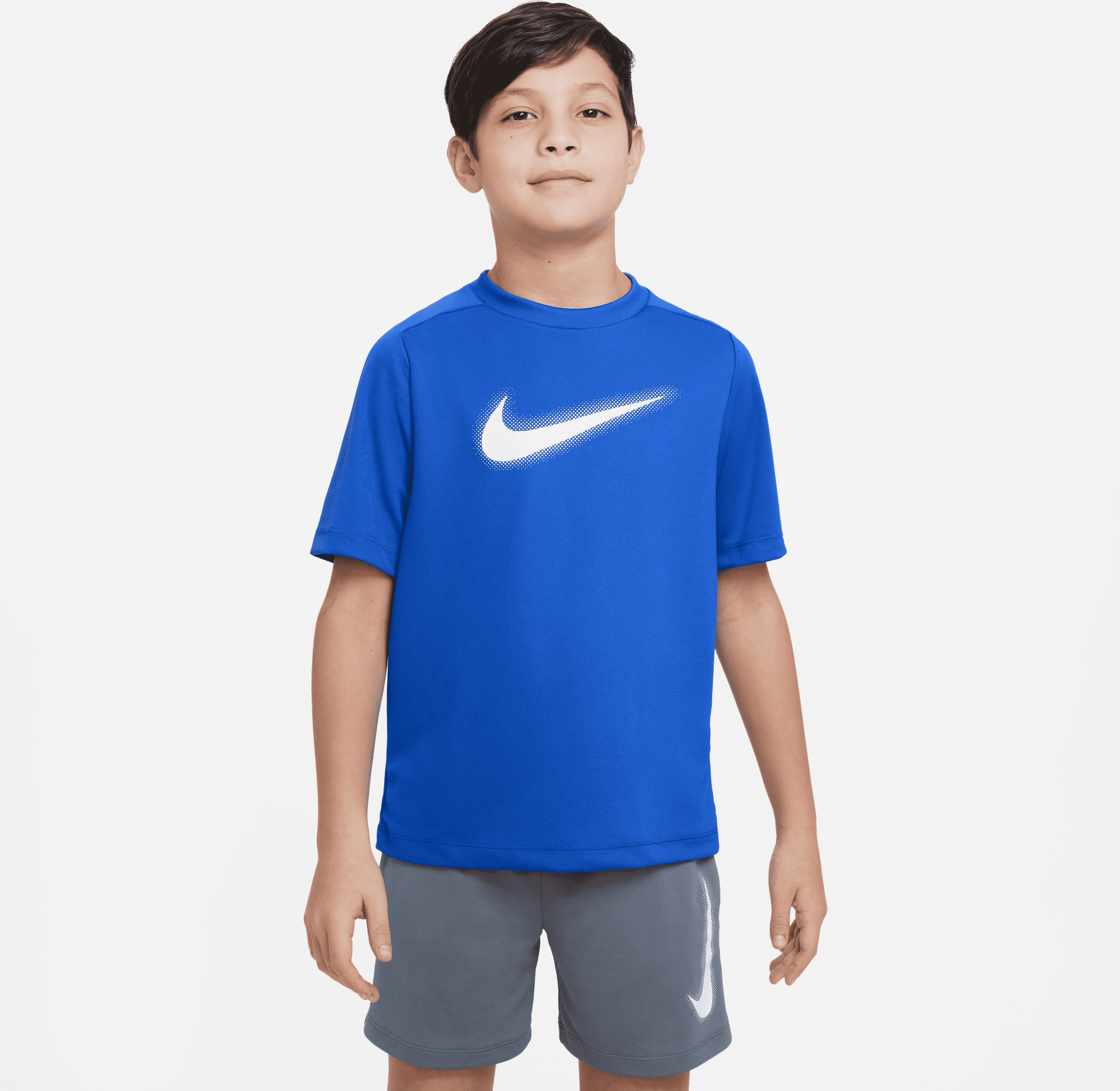 nike maglia da training con grafica dri-fit  multi – ragazzo - blu