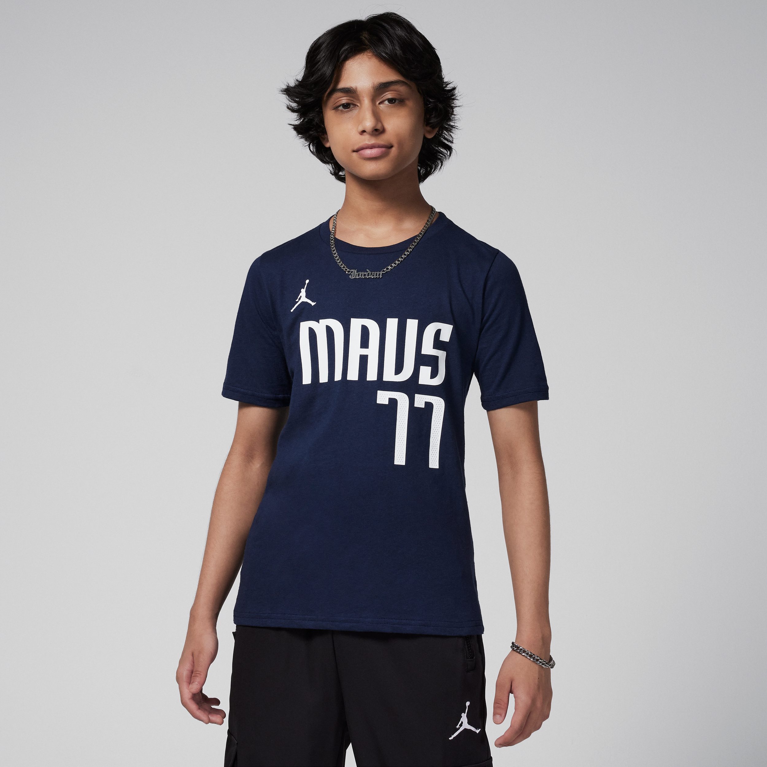 jordan t-shirt dallas mavericks statement edition  nba – ragazzo/a - blu