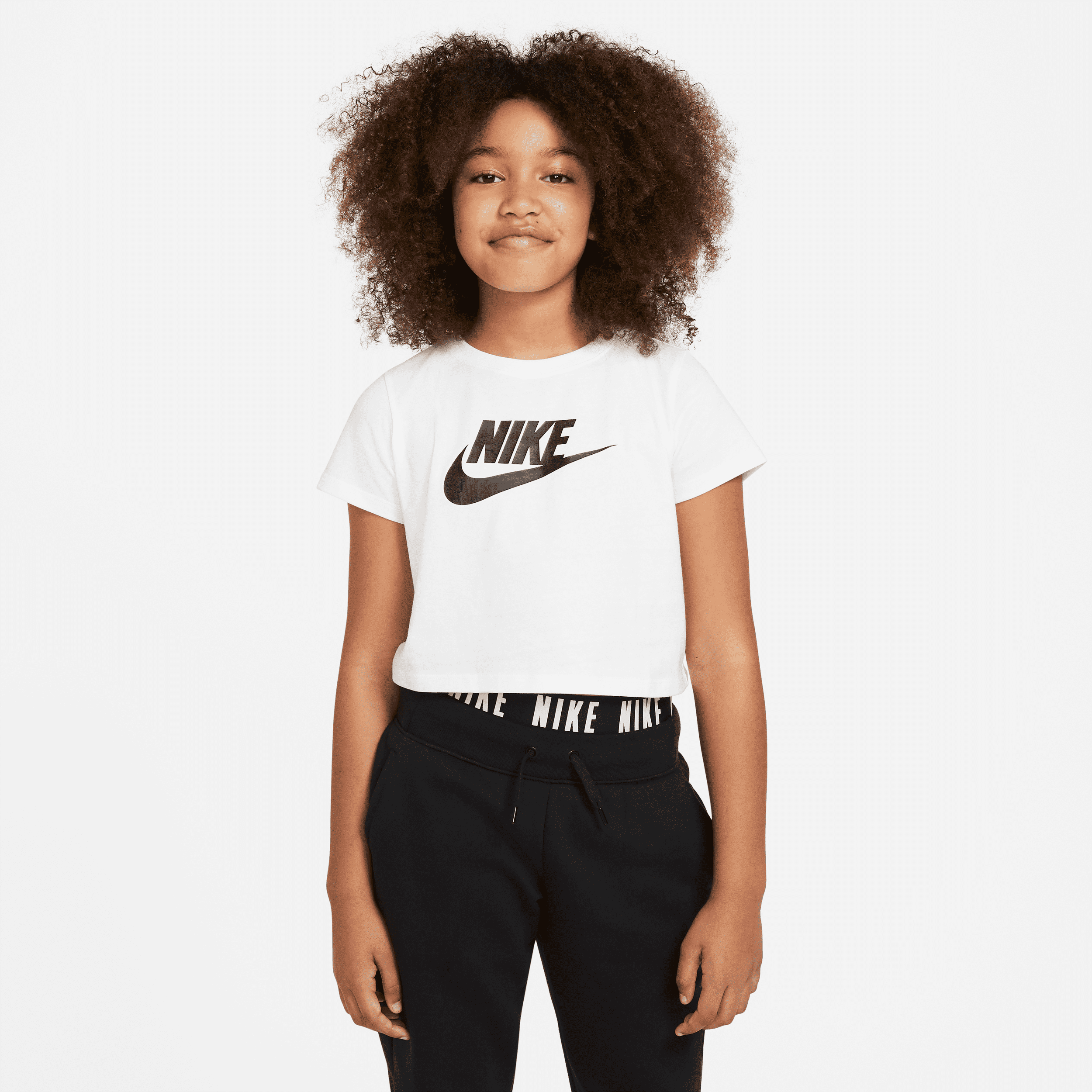 nike t-shirt ridotta  sportswear - ragazza - bianco