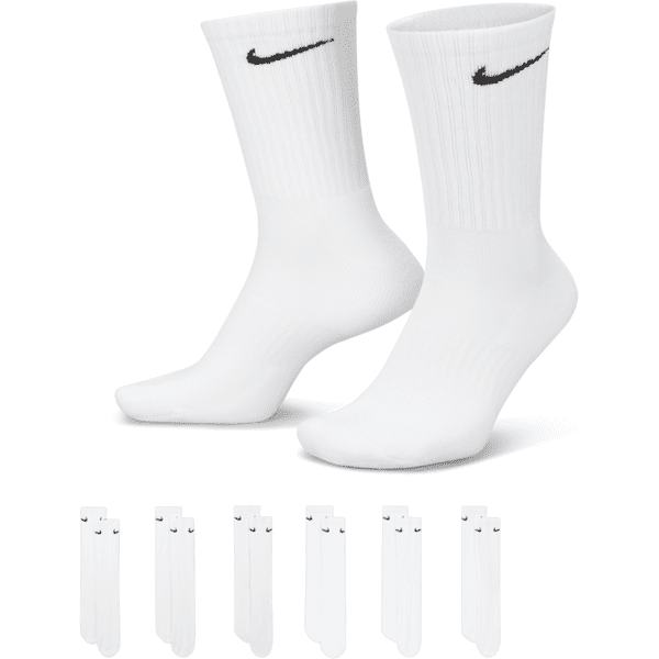 nike calze da training  everyday cushioned di media lunghezza (6 paia) - bianco