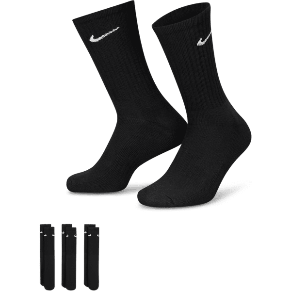 nike calze da training di media lunghezza  cushioned (3 paia) - nero