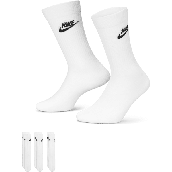 nike calze di media lunghezza  sportswear everyday essential (3 paia) - bianco