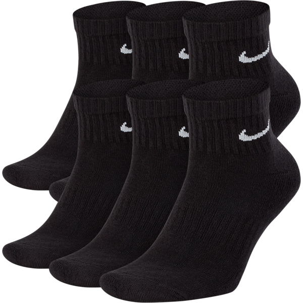 nike calze da training alla caviglia  everyday cushioned (6 paia) - nero