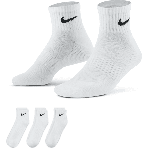 nike calze da training alla caviglia  everyday cushioned (3 paia) - bianco