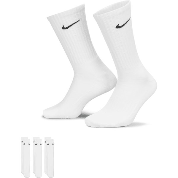 nike calze da training di media lunghezza  cushioned (3 paia) - bianco