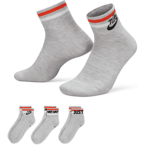 nike calze alla caviglia  everyday essential (3 paia) - grigio