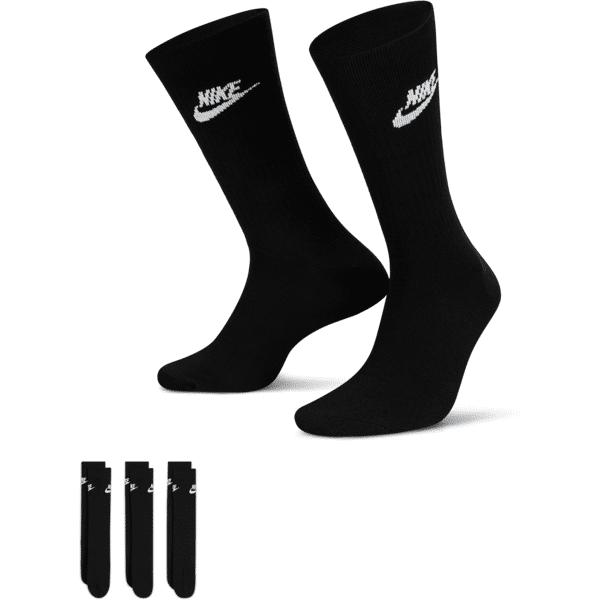 nike calze di media lunghezza  sportswear everyday essential (3 paia) - nero