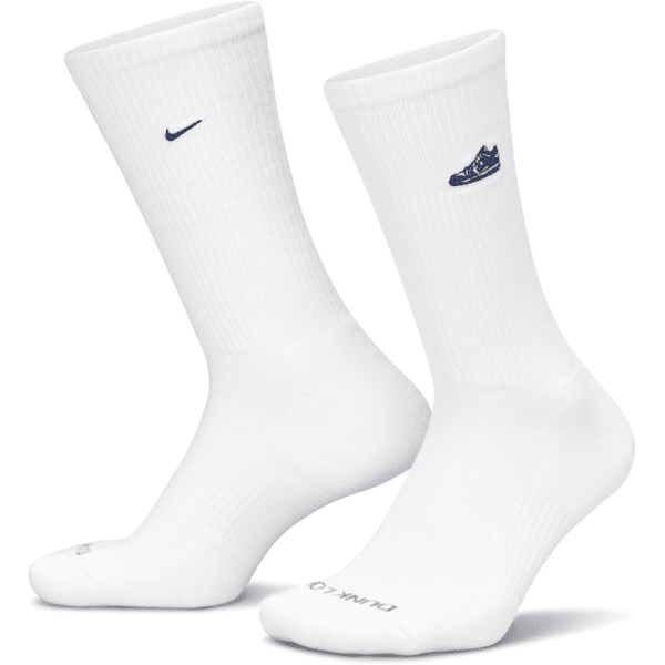 nike calze di media lunghezza ammortizzate  everyday plus (1 paio) - bianco