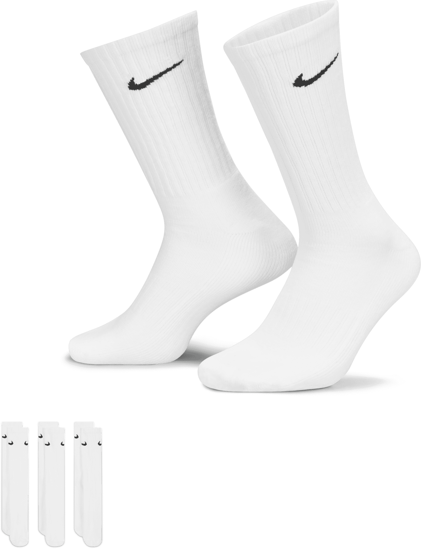 nike calze da training di media lunghezza  cushioned (3 paia) - bianco