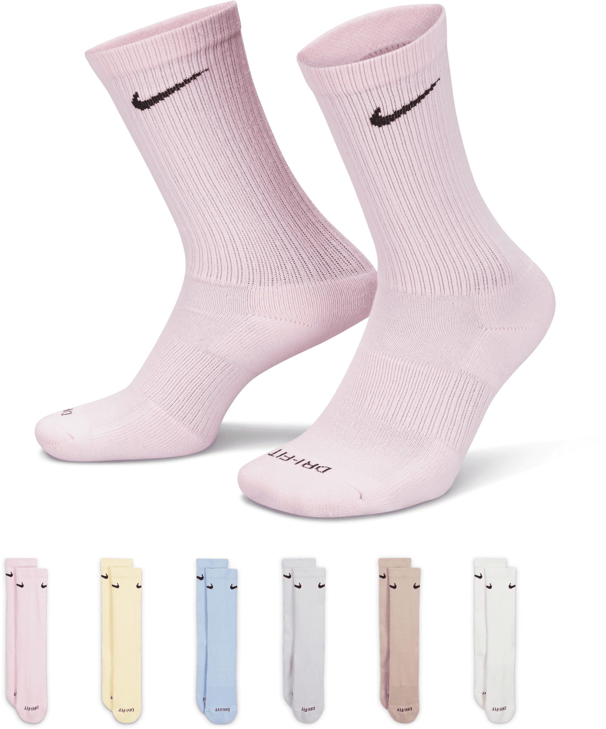 nike calze da training  everyday plus cushioned di media lunghezza (6 paia) - multicolore