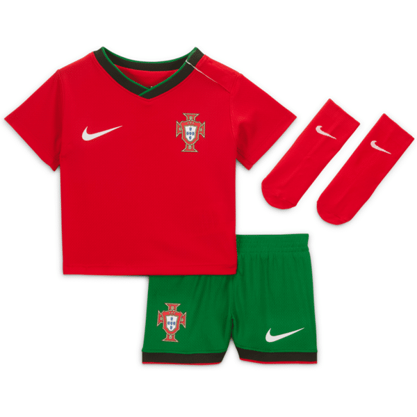 nike divisa da calcio replica in 3 pezzi  portogallo 2024 stadium per bebè e bimbo/a – home - rosso