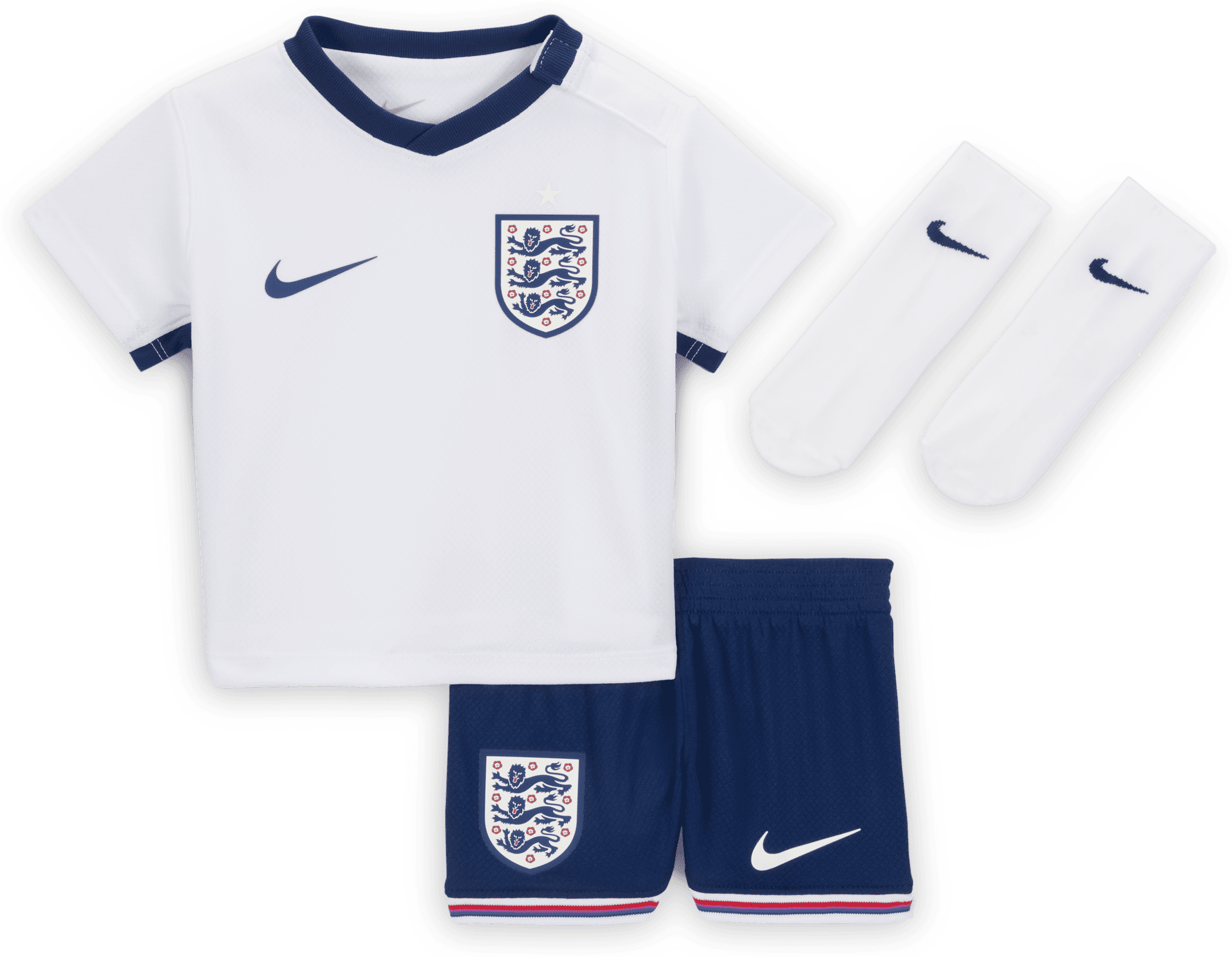 nike divisa da calcio replica in 3 pezzi  inghilterra 2024 stadium per bebè e bimbo/a – home - bianco