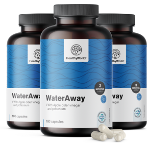 HealthyWorld 3x WaterAway – capsule per l'escrezione di acqua, totale 540 capsule