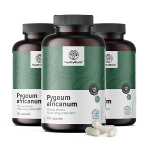 HealthyWorld 3x Pygeum – estratto di pigeo africano, totale 360 capsule