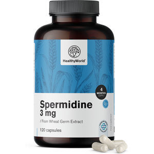 HealthyWorld Spermidina 3 mg – dall'estratto di germe di grano, 120 capsule