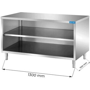 Tavolo a giorno in acciaio inox senza alzatina L1300xP700xH850 mm linea premium