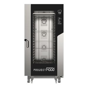 Forno gastronomia a gas combinato convezione vapore per 20 teglie GN 1/1 comandi touch base