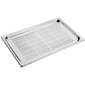 Bacinella in acciaio inox formato GN 1/1 con fondo forato altezza 20 mm