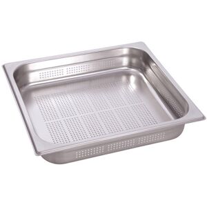 Bacinella in acciaio inox formato GN 2/3 con fondo forato altezza 65 mm